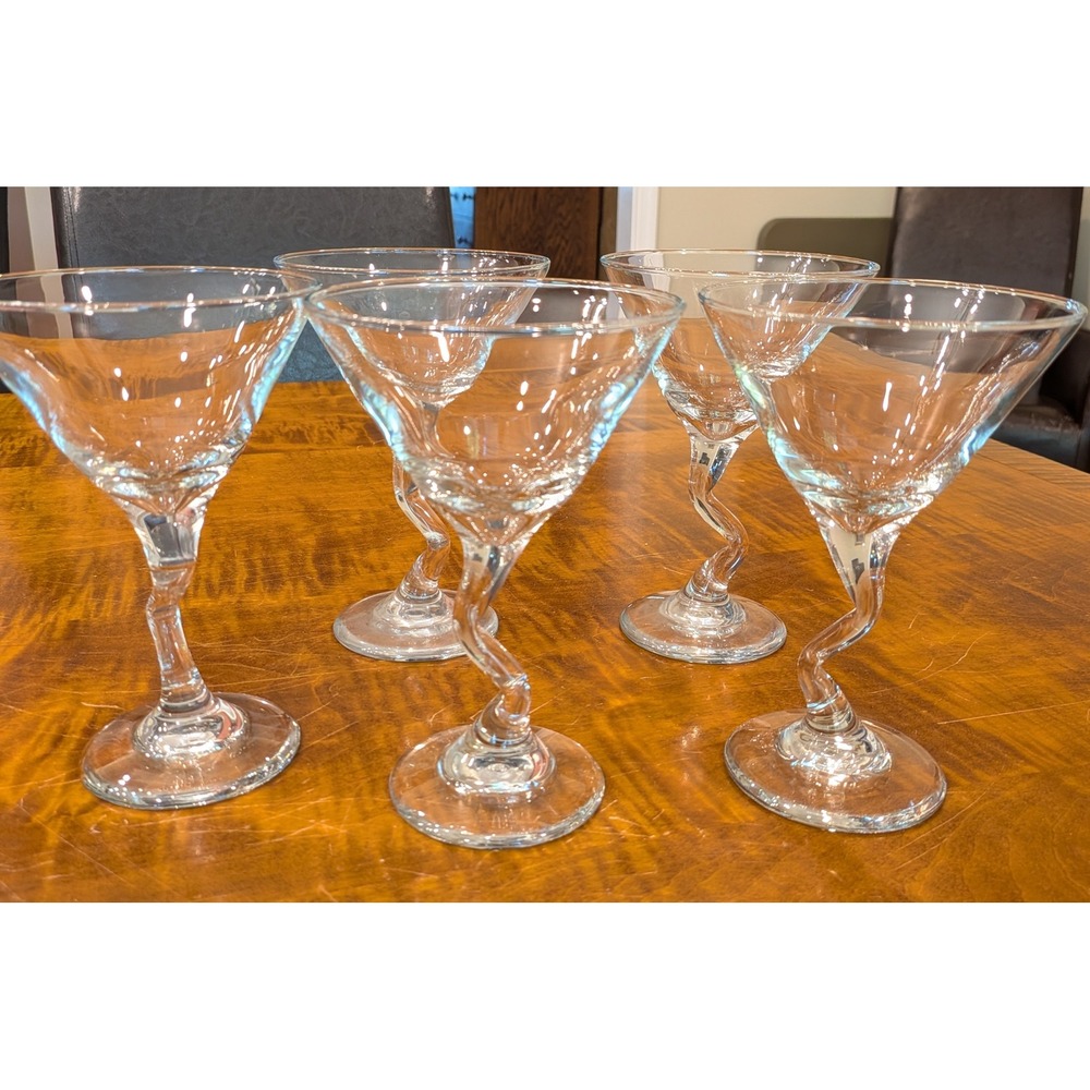 Libbey Glass Company Z Stem Martini Glasses Set of 5